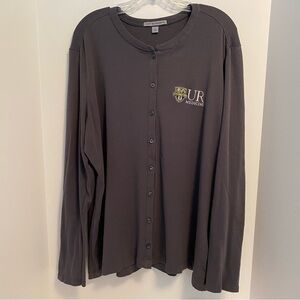 University of Rochester UR Medicine Stretch Button-Front Cardigan Smoke Grey 3XL